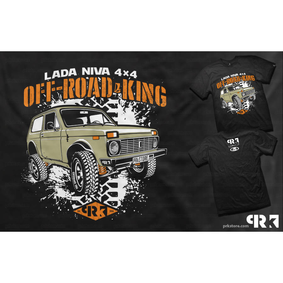Lada Niva póló - OFF-ROAD KING (Fekete) - Image 2